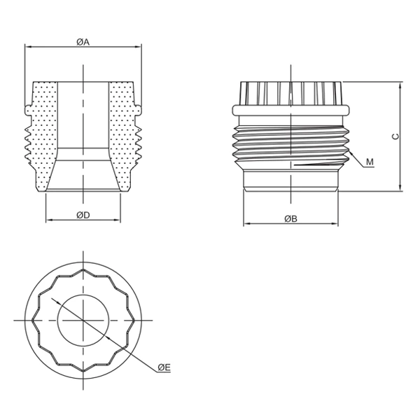 Nozzle Cased In Threaded Steel Sleeve