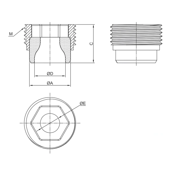 Nozzle Cased In Threaded Steel Sleeve