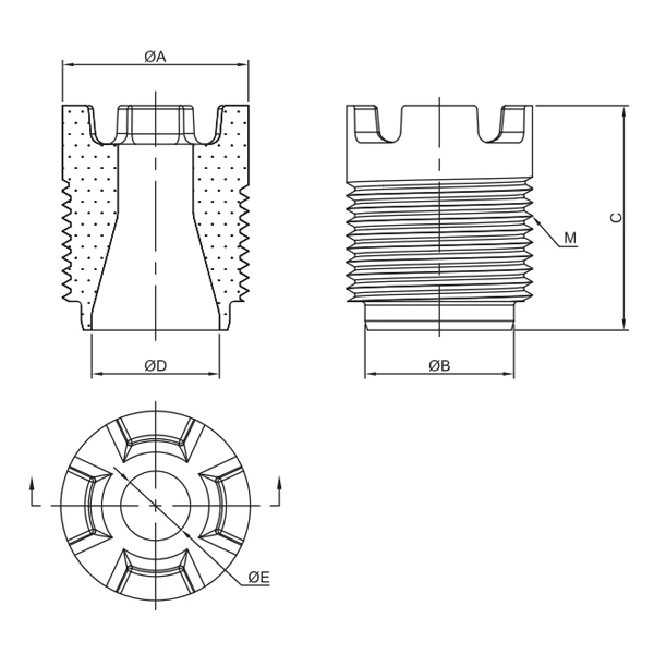 Threaded Nozzle Of Castle Top Wrench Series