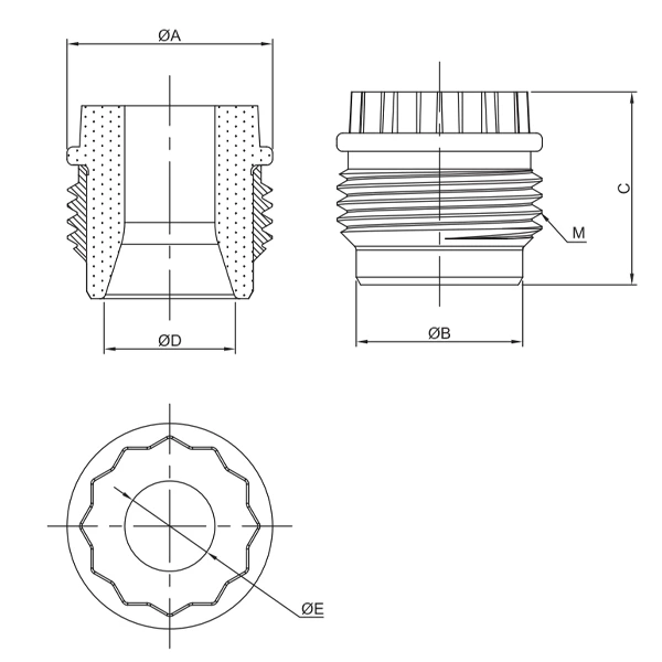 Threaded Nozzle Of Plumblossom Teeth Wrench Series